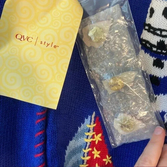 Vintage embroidered coastal  sweater ocean theme - Picture 8 of 9